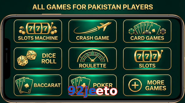 Main screen of 92Jeeto games page for PK players